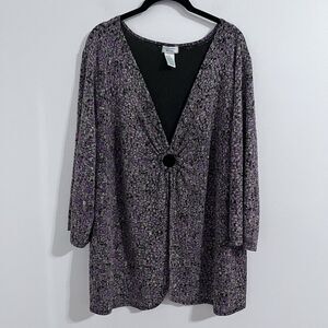 Laura Ashley Art to Wear Blouse Size 3X Plus Slinky Retro Open Top Fairy Whimsy